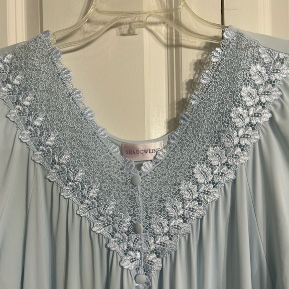 Shadowline Beloved Flutter Sleeve Lace Babydoll Long Nightgown Size L - Picture 8 of 11
